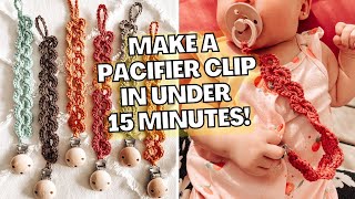 Easy CROCHET Pacifier Clip that you can make in under 15 minutes  TUTORIAL  CJ Design [upl. by Sherwin]