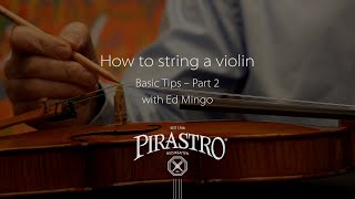 How to string a violin  part 2 [upl. by Llehcal]