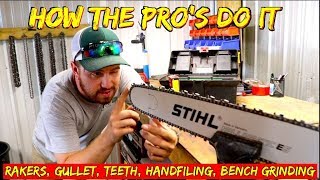 How the Pros sharpen a chainsaw [upl. by Winfield]