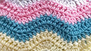 How to Easy Crochet Terrific Lazy Wave Baby Blanket [upl. by Aronael]