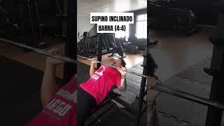 SUPINO INCLINADO BARRA 44 fitness academia [upl. by Parthenia]