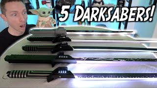 Comparing 5 Darksabers Galaxys Edge Force FX Elite and Neopixel [upl. by Ekram]