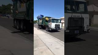 Waste management Brand new garbage truck collecting recycling recycling automobile [upl. by Rhynd592]