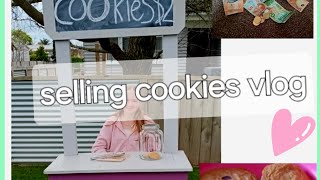 baking and selling cookies vlog 🍪 [upl. by Ahsienal934]