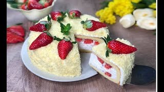 RICETTA SPECIALE DELLA NONNA  TORTA MIMOSA ALLE FRAGOLE [upl. by Fenella]