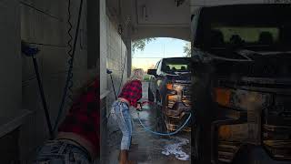 giving my Chevy Silverado a quick rinse on this cold morning liftedtruck Chevy silverado [upl. by Einnel]