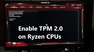 How to enable TPM 20 on AMD Ryzen CPUs [upl. by Hirschfeld26]