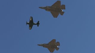 F35C and F8 Bearcat 4K California International Airshow Salinas Saturday 2023 60fps [upl. by Aleydis]