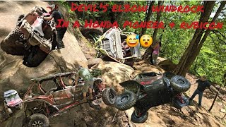 Trying Devils Elbow with A Honda Rubicon and Pioneer 😬 along with Honda Talon and KRX  Windrock TN [upl. by Dominus]