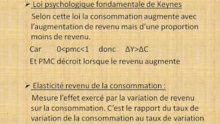 Macroéconomie S2 partie 13 quot le modèle keynésien  la fonction de la consommation quot [upl. by Elise826]