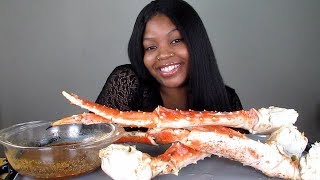 KING CRAB LEG MUKBANG SEAFOOD BOIL [upl. by Modesty]