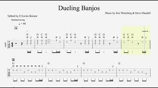 Dueling Banjos  Simple Arrangement  Easy Guitar Tab  Playthrough amp Backing Track [upl. by Cherin]