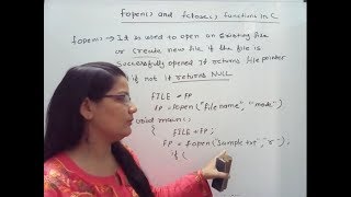 fopen and fclose function in C in Hindi Lec68C Programming Tutorial in Hindi [upl. by Jona]