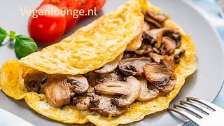 VEGAN OMELET ONTBIJT MET CHAMPIGNONS EN PITTIGE KRUIDEN [upl. by Brookes]