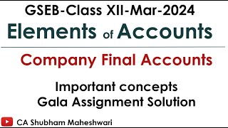 Company Final Accounts 12 th board [upl. by Mcintosh]