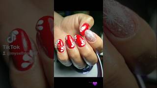 Uñas rojas para la temporada❤️🌲 uñasrojas semipermanente nails beauty [upl. by Ellerad]