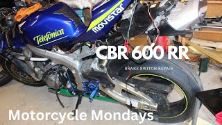 Repairing the brake lights on a CBR 600 RR  Motorcycle Mondays [upl. by Ruddie]