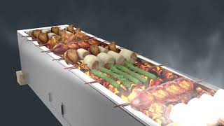 The 36quot Bincho Grill made of stainless steel for tabletop use Made in USA [upl. by Kerwin]