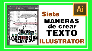 7 Formas de ESCRIBIR TEXTO en ILLUSTRATOR Diferentes maneras de crear hacer o colocar texto [upl. by Hnao118]