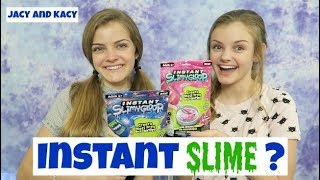 TRYING INSTANT SLIME  Galactic vs Pink Shimmer  Jacy and Kacy [upl. by Prosperus]