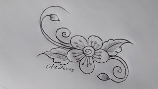 Flower drawing design easy flower drawing easy flower art design Art sharing [upl. by Oigufer]