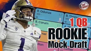 NEWEST 2024 Dynasty Fantasy Football Rookie MOCK DRAFT l 1QB [upl. by Aicined]