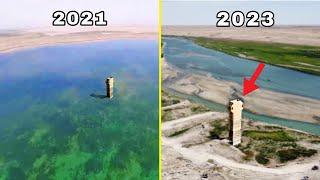 Euphrates river water Level comparison in the same spot 2021 vs 2023 [upl. by Iddo]