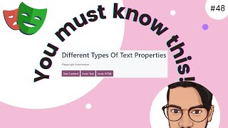 InnerHTML vs InnerText vs TextContent  Playwright Tutorial  Part 48 [upl. by Warga]