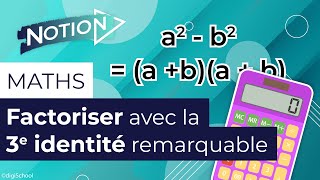 Maths seconde  Factoriser avec la 3e identité remarquable  a²  b²  a  ba  b [upl. by Alleynad874]