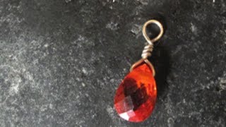 How to Wire Wrap A Briolette simple triangle wrap tutorial Basic Jewelry Making Techniques [upl. by Boykins]