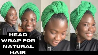 Hair Wrap For Natural  EASY HEADWRAP TUTORIAL [upl. by Jock]