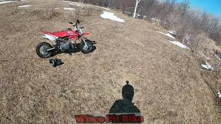 SSR 70 LIFAN 125CC ENGINE SWAP CRF 50 CLONE WISCONSIN SPRING WHEELIES [upl. by Jasmin]