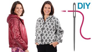 DIY Jacke kurze Jacke nähen für Anfänger – DIY Schnittmuster Jacke quotKleoquot [upl. by Nitsu]