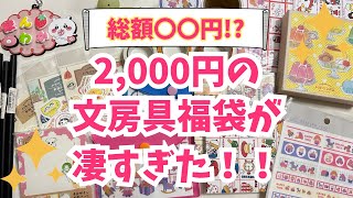 【福袋2024】文房具店で購入した2000円福袋が超お得だった♡可愛い文房具盛りだくさん♡声あり [upl. by Honora]