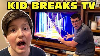 🤬Kid Temper Tantrum🤬 Throws Ball And BREAKS MOM’s TV Original [upl. by Niwdla]