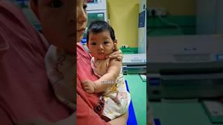 Cutebaby 🧚 Baby vaccine action at hospital 🏥 to funny I baby love cute family shots funny [upl. by Learrsi400]