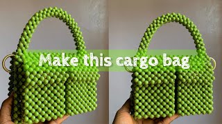 HOW TO MAKE A BALENCIAGA BEADED BAG WITH TWO FRONT POCKETS💚 [upl. by Gabbie]