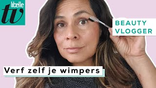 Zelf je wimpers verven in 10 minuten  Libelle Beautyvlogger [upl. by Lenaj]