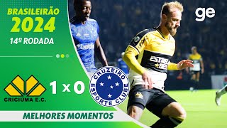 CRICIÚMA 1 X 0 CRUZEIRO  MELHORES MOMENTOS  14ª RODADA BRASILEIRÃO 2024  geglobo [upl. by Llecrup906]