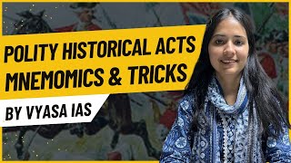 Polity Historical Acts  Mnemonics and Tricks  Regulating Act Pitts India Act Charter Acts [upl. by Atinrehs]