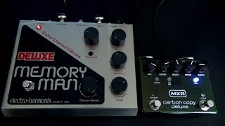 MXR Carbon Copy Deluxe vs Electro Harmonix Deluxe Memory Man  Analog Delay Comparison [upl. by Abel213]