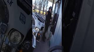 Biker stops cop from putting the wrong fuel in his motorcycle 😅 kenny1020304050 [upl. by Brandwein]