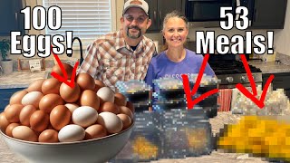 We turned 100 EGGS into 53 FREEZER MEALS [upl. by Suedaht]