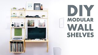 DIY Modern Wall Shelf  Desk  Metal and Plywood  Modern Builds [upl. by Olette172]