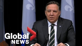 New lockdowns curfews in Quebec as Legault warns COVID19 could quotexplodequot  FULL [upl. by Janetta]