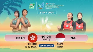 HKG1  INA  Pool E  Women Asian U19 Beach Volleyball 2024 [upl. by Ahsemit185]