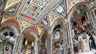 Pinturicchio  highly decorative frescoes in Siena Spoleto Spello Italy [upl. by Emmalee]