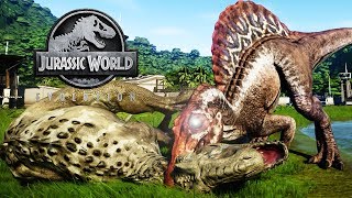 SUPERDEPREDADOR SPINOSAURUS LUCHAS JURASSIC WORLD EVOLUTION [upl. by Annabell330]