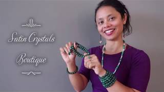 Wear Dark Malachite Bracelets  Satin Crystals Handmade Jewelry [upl. by Maisey668]