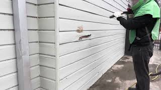 Sandblasting Wood Siding [upl. by Mcclenaghan]